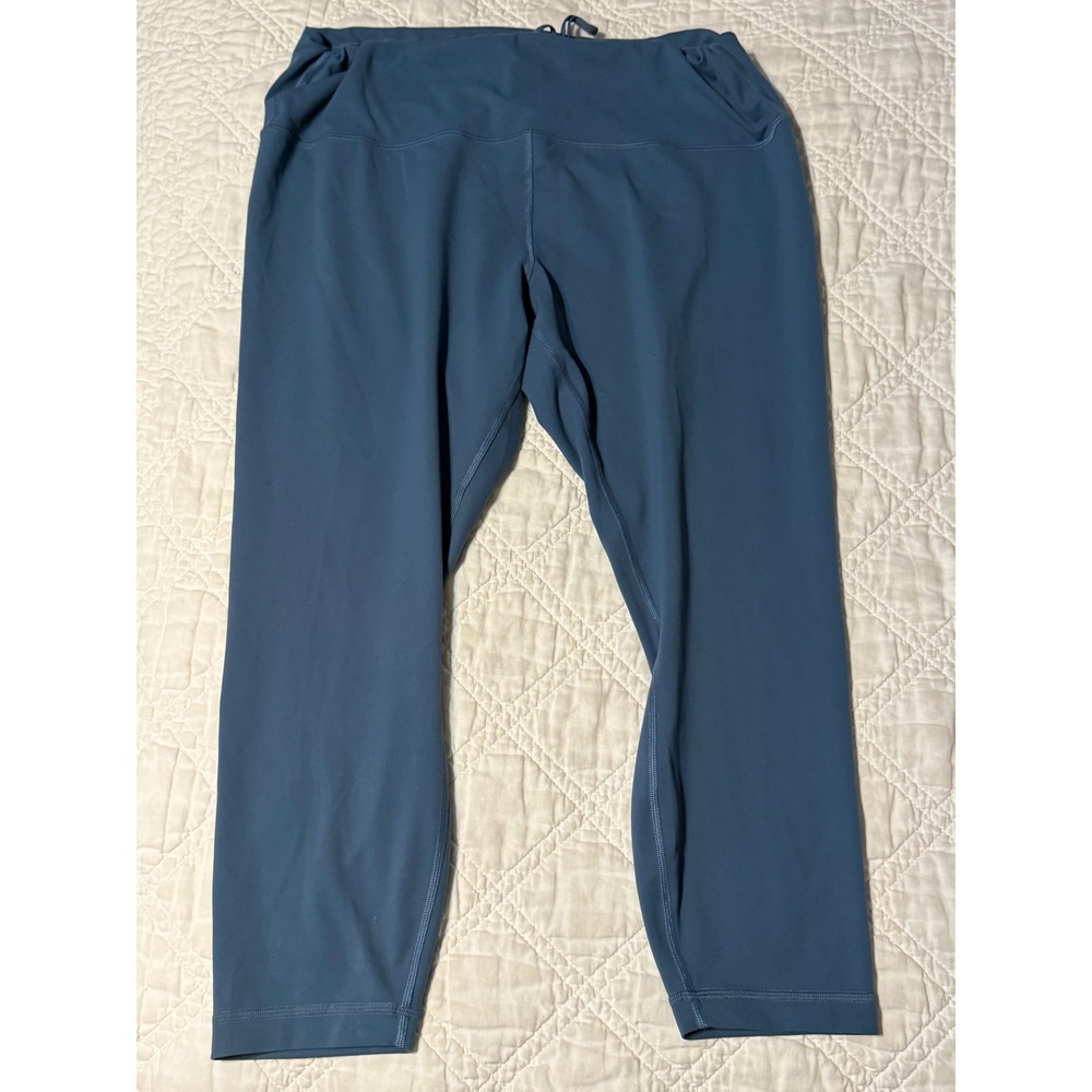 Lululemon Wunder Train Leggings Women 20 Blue High Rise Everlux Crop Tights